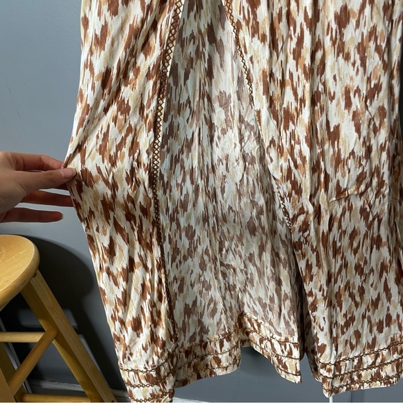 AERIE FRONT SLIT MAXI DRESS open back size small color: horizon - Picture 7 of 11